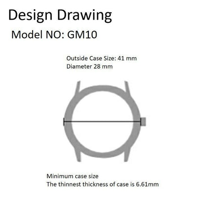 Miyota GM10 Japan Quartz Movement Date at 6