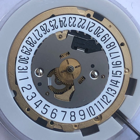 ETA 251.471 Swiss Made quartz watch movement with 3 hands, date at 6, and small seconds at 2 and 10.