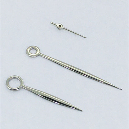 Long polished silver watch hands for ST3600/ST3620/ETA6497/6498 movements, precision fit, no lume.