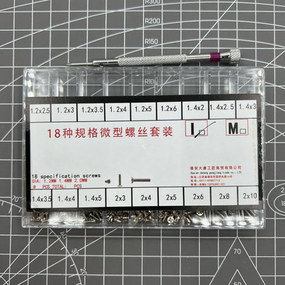 18 Specification Screws Fixing Screws Jewelry Glass Watch Repair Part Assorment