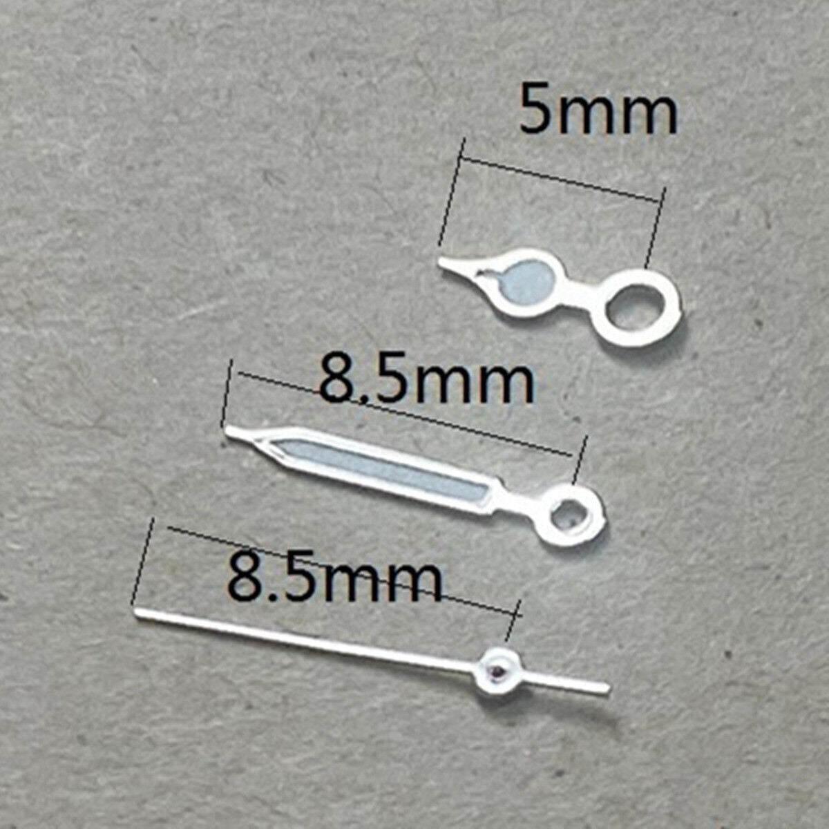 Silver trim green luminous arrow-shaped watch hand by Miyota, perfect for 1M12 movement upgrades.