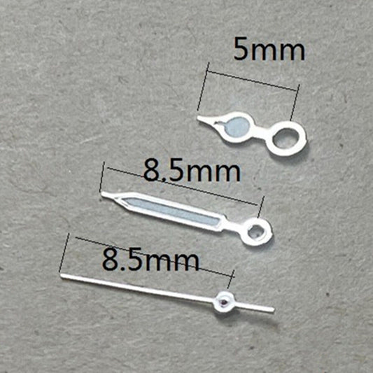 Silver trim green luminous arrow-shaped watch hand by Miyota, perfect for 1M12 movement upgrades.