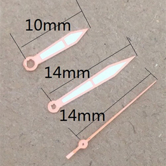 Roségoldene Zier-Leuchtzeiger für Miyota 2035 Quarzwerk P1-H4-C107