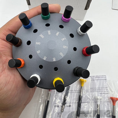 Bergeon 6899-S10 stainless steel screwdrivers set with elastomer handles for precise watch repair tasks