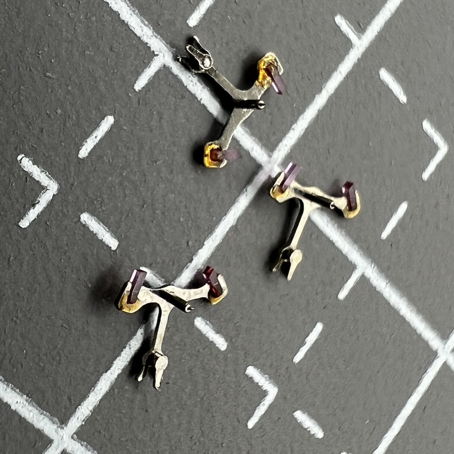 Pack of 3 pallet forks for Movement 7009 7S26, Generic Fit watch parts, compatible accessory set.