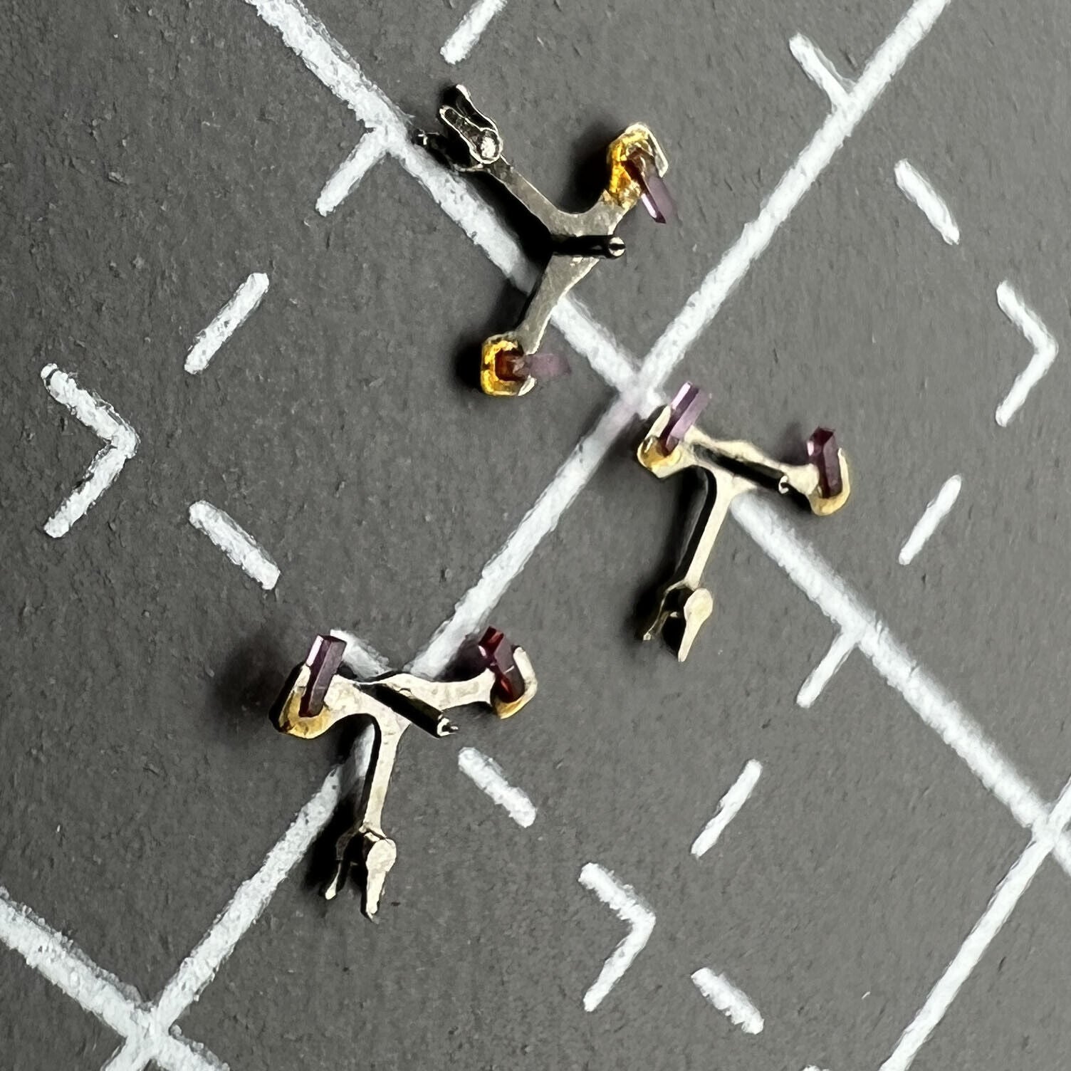 Pack of 3 pallet forks for Movement 7009 7S26, Generic Fit watch parts, compatible accessory set.