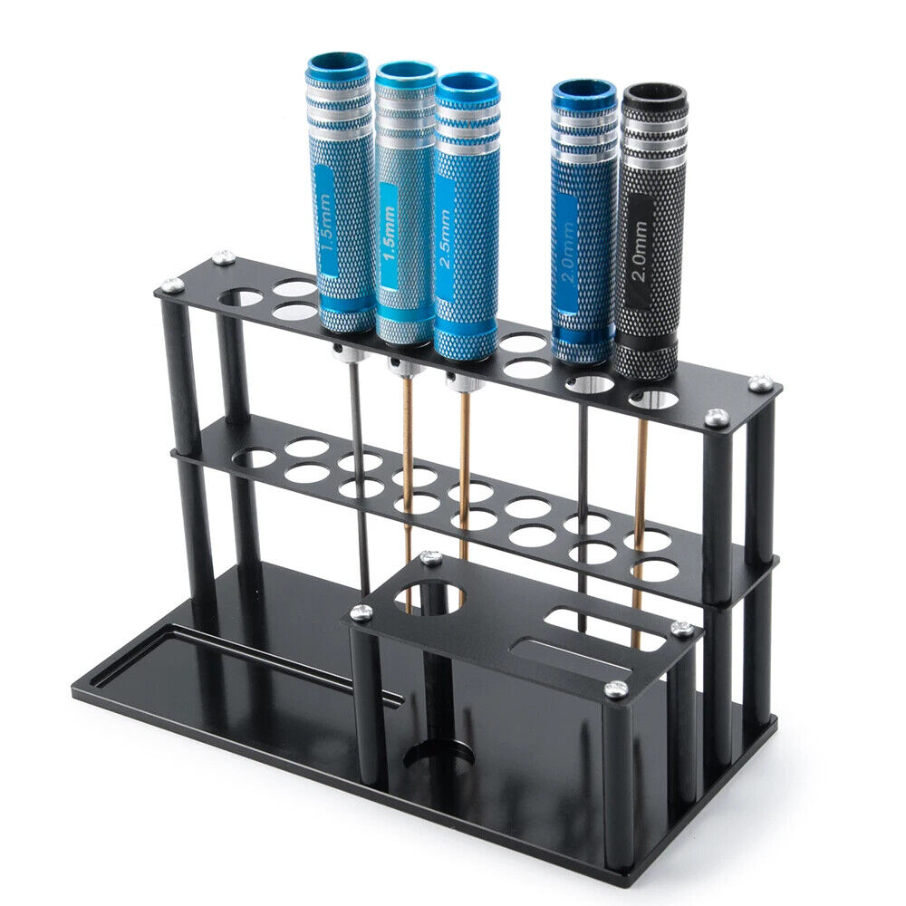 Multifunction metal screwdriver storage rack, organizing tools neatly for easy access.