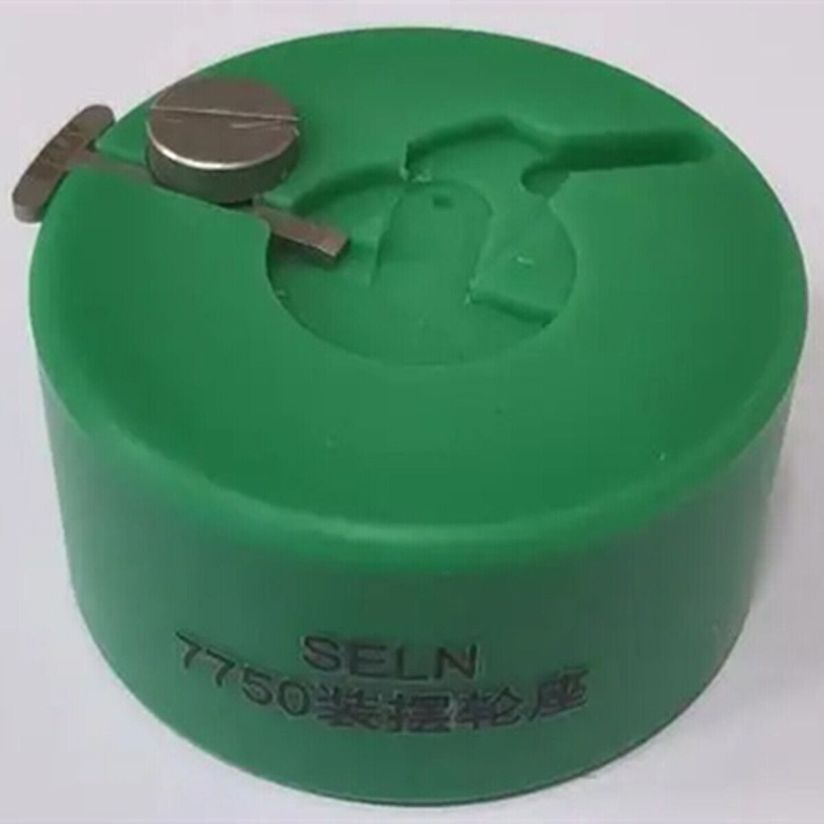 Green 30mm Balance Wheel Remover for ETA7750 movement, precision watch part holder.