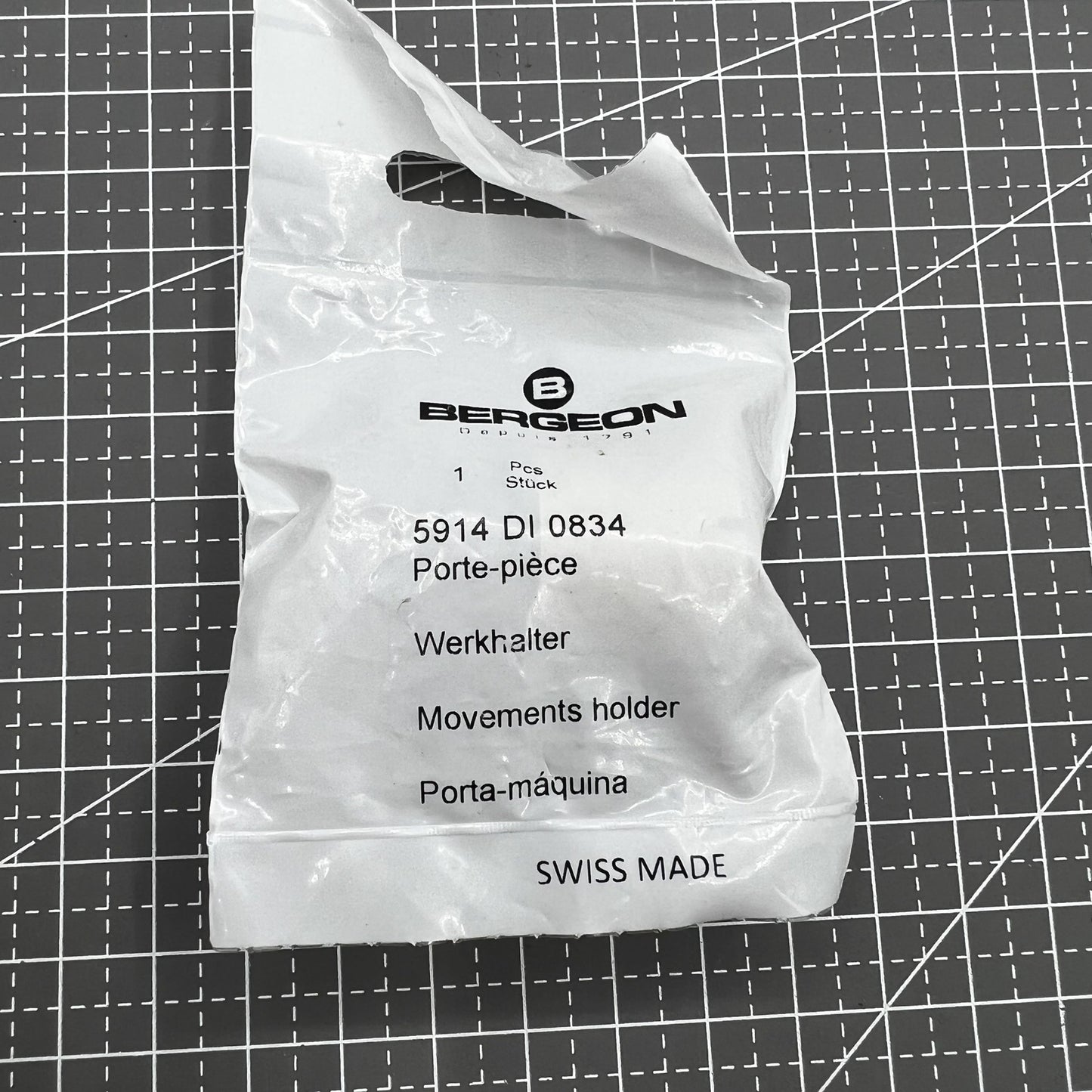 Bergeon Reversible Movement Holder BG 5914 DI 0834 mit Knopf für OMEGA ETA Uhrwerke