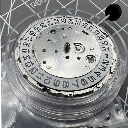 Miyota Citizen 9010 automatic watch movement with date display at 3 o'clock, ultra-thin design features