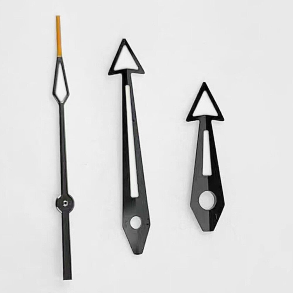 Green luminous arrow-shaped watch hands with black trim for Movement 8200/8215.