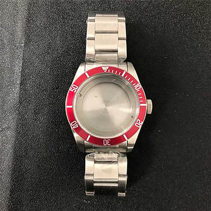 Boîtier de montre 10 types + bague en aluminium + bracelet 41 mm en verre saphir/minéral pour NH35/NH36 