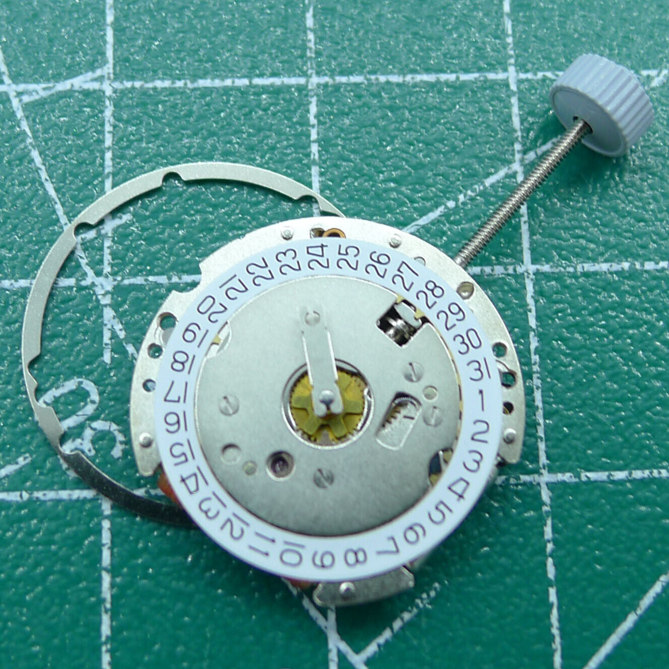 Swiss Made Ronda 774 quartz watch movement with date at 3, high precision Swiss components for reliable timekeeping.