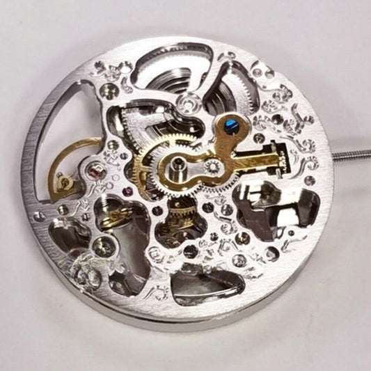 China Made Hangzhou 2189 Automatisches mechanisches Uhrwerk 3 Zeiger Hohl Silber