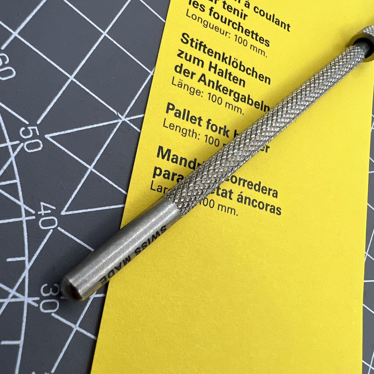 Swiss Bergeon 30433 pallet fork holder for precise watch repair and adjustment, essential watchmaker tool.