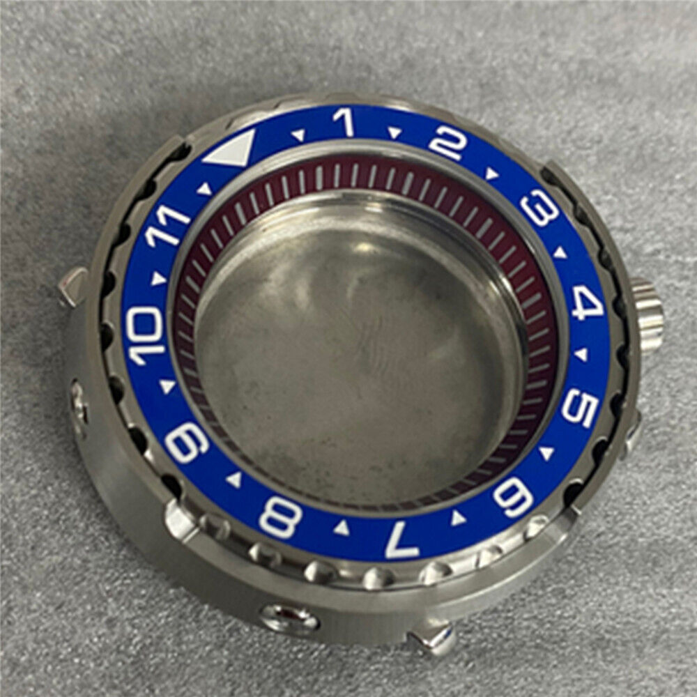 45MM stainless steel watch case with mineral glass, compatible with NH35/36 movements, durable and stylish accessory.