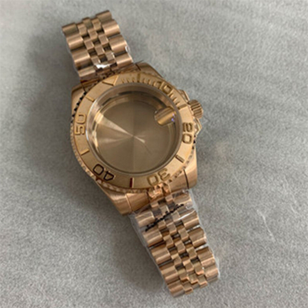 40MM sapphire glass watch case with strap for NH35/NH36 movement, durable and stylish watch accessory.