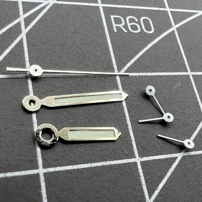 11 x 11 x 8 mm, silberner Rand, grüne Leuchtzeiger für Epson VD53 VD54 VD57 Uhrwerk