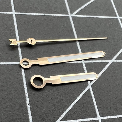 Men's rose watch with golden trim and green luminous hands, compatible with Asian 8215/2813/8205 movements.