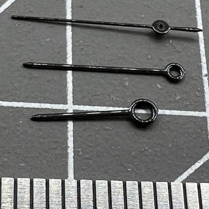 Black NO.1519 watch hands set for Miyota 2035 movement, sleek 14mm/12mm/9mm design, precise fit.
