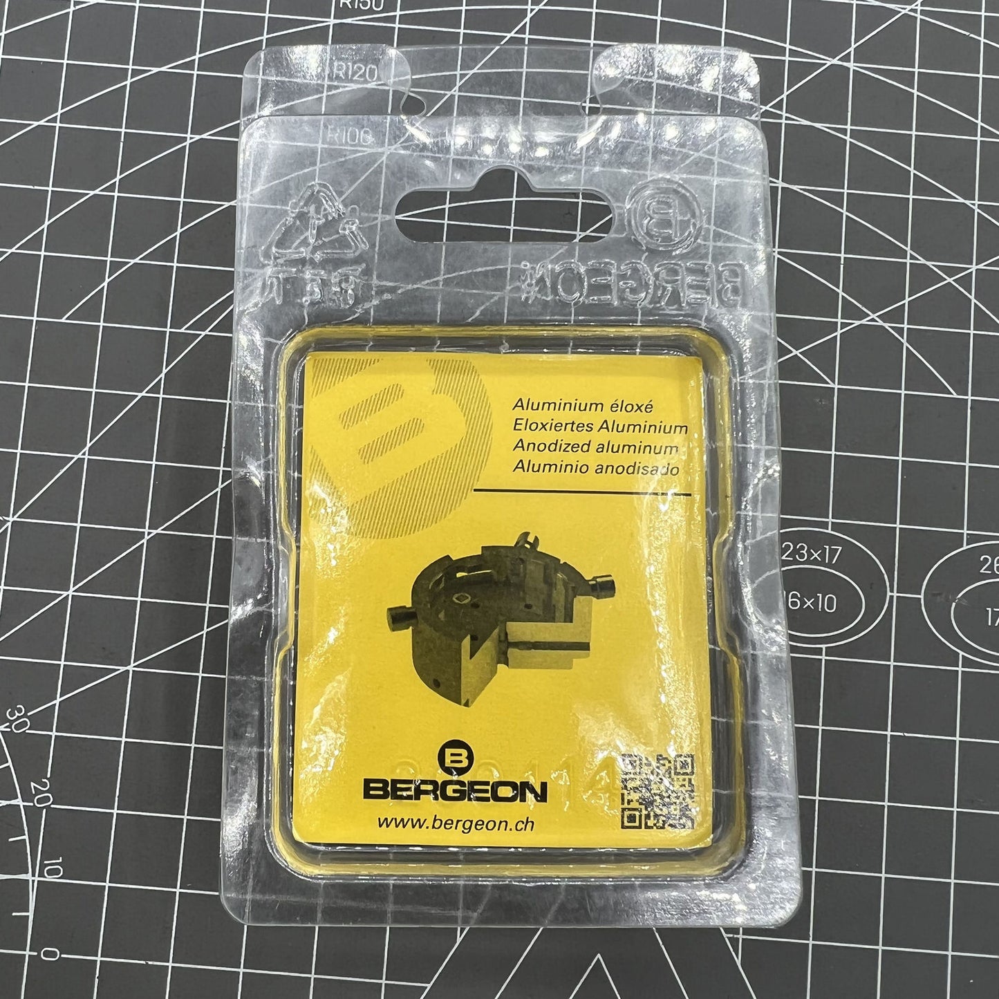 Swiss Bergeon 7100-07 watch movement holder, secure tool for precise repair and assembly tasks.