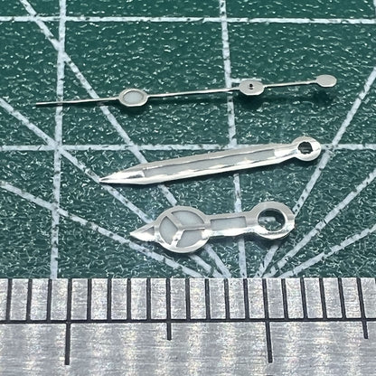 Green lume silver-trimmed 12.5mm watch hands, precise fit for Miyota NH35/NH36/NH38.