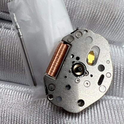 Japan Made Miyota 2035 quartz movement with 3 hands and watch stem for precise timekeeping.