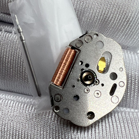 Japan Made Miyota 2035 quartz movement with 3 hands and watch stem for precise timekeeping.