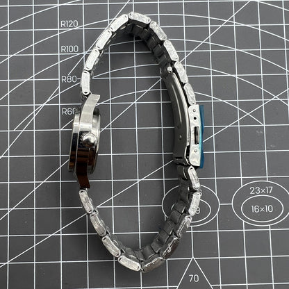 26mm SHANGHAI JINJI Lady Watch with gold square case, manual mechanical movement, and elegant 17-jewel design.