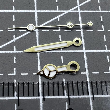 2 Sets/Pack Green Luminous Golden Trim 12mm Hands for Seiko NH35/NH36/NH38