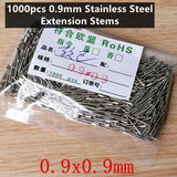 1000pcs 0.9mm Stainless Steel Extension Stems for Watch Repair Watchmaker