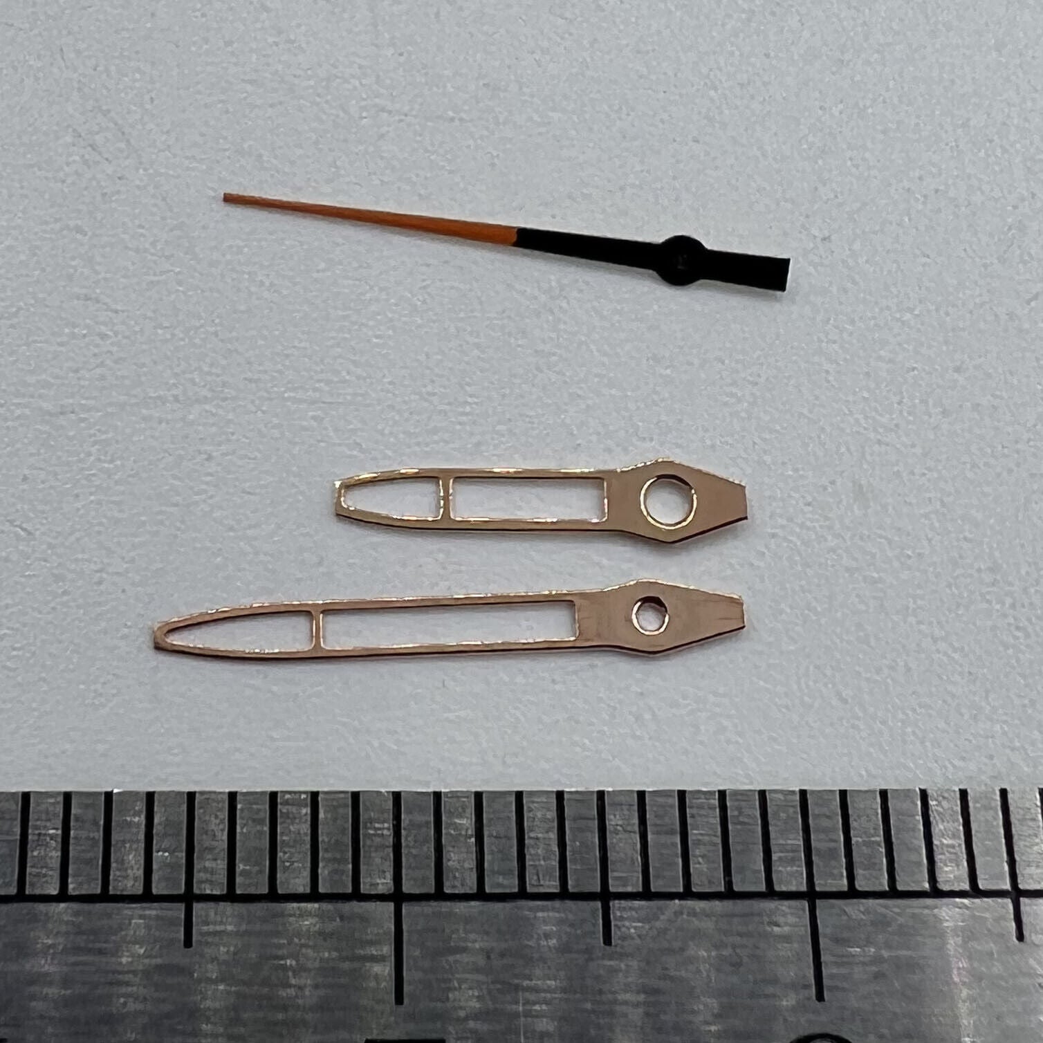 Rose gold hollow watch hands 13mm trim, compatible with Miyota 2315 2035 2036 2115 2305 movements, perfect for precise repairs.