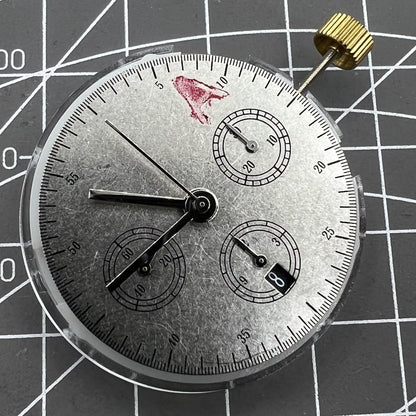 Dandong 7750 7753 automatic watch movement showing single calendar at 6 o'clock for precision timekeeping