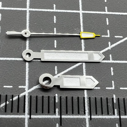 Silver trim yellow pointed second hand for Seiko NH35 NH36 watch movement, precise and stylish replacement.