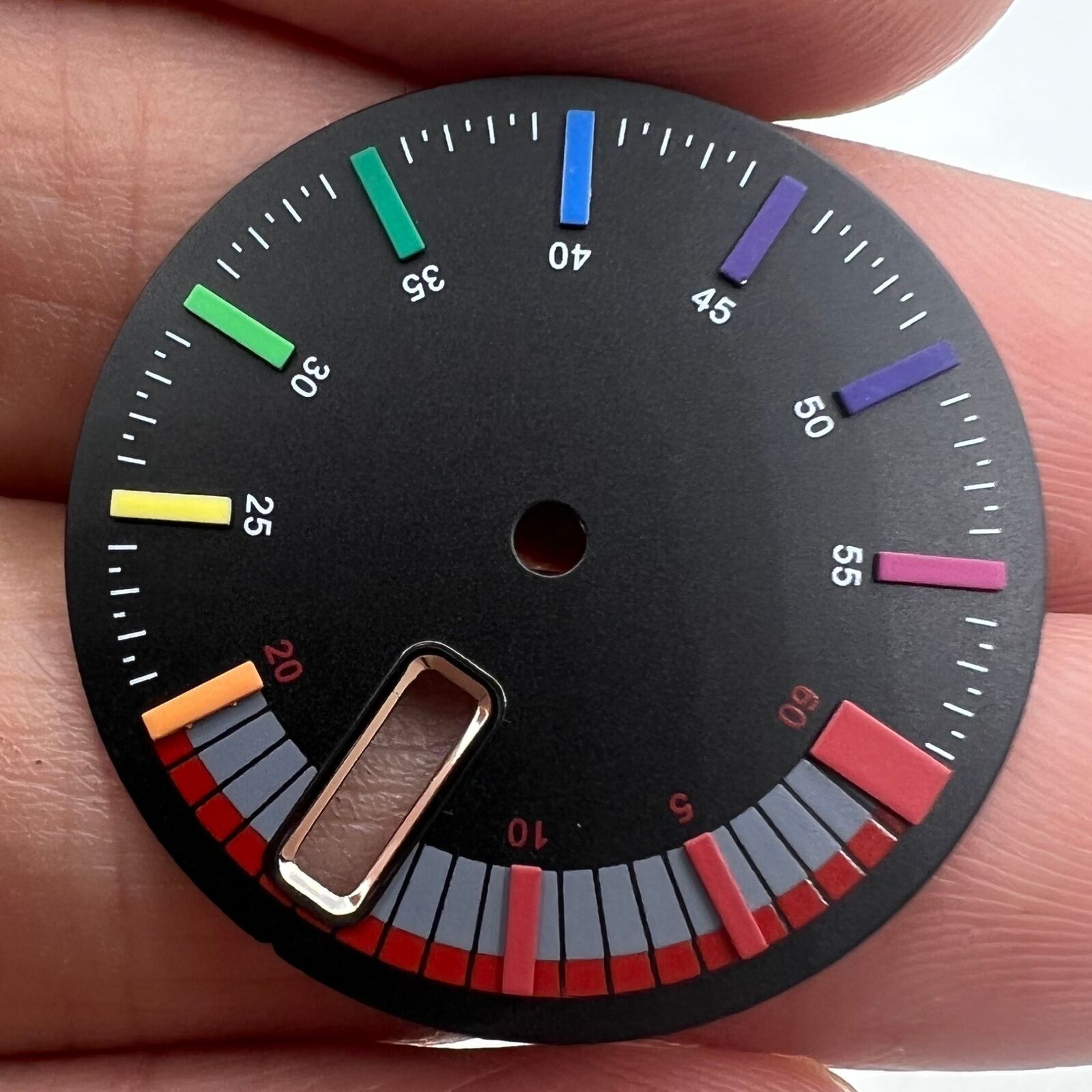 No Lume metal black dial for NH36 4R36 movement, precise watch part for custom repairs.