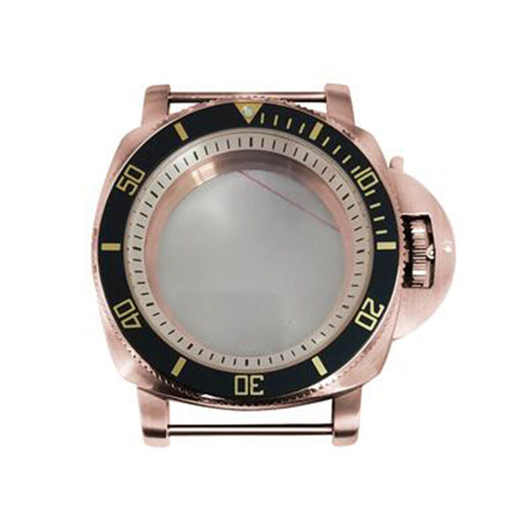 42mm Rose Gold PVD Stainless Steel Watch Case for NH35/36 White Inner Shadow