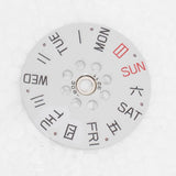 White Background Week Disk Wheel Date Wheel for Miyota 8200/8205/8215 Movement