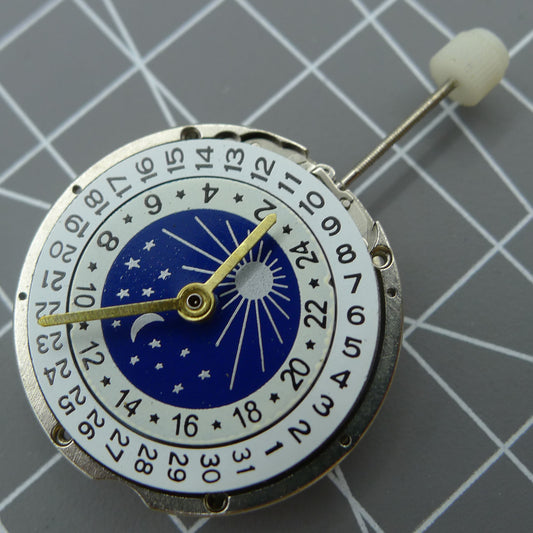 Mouvement mécanique Shanghai Double fuseau horaire GMT 3 aiguilles Calendrier simple 