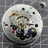 China Made Dandong Silver Hollow Star Moon Phase Automatic Mechanical Movement