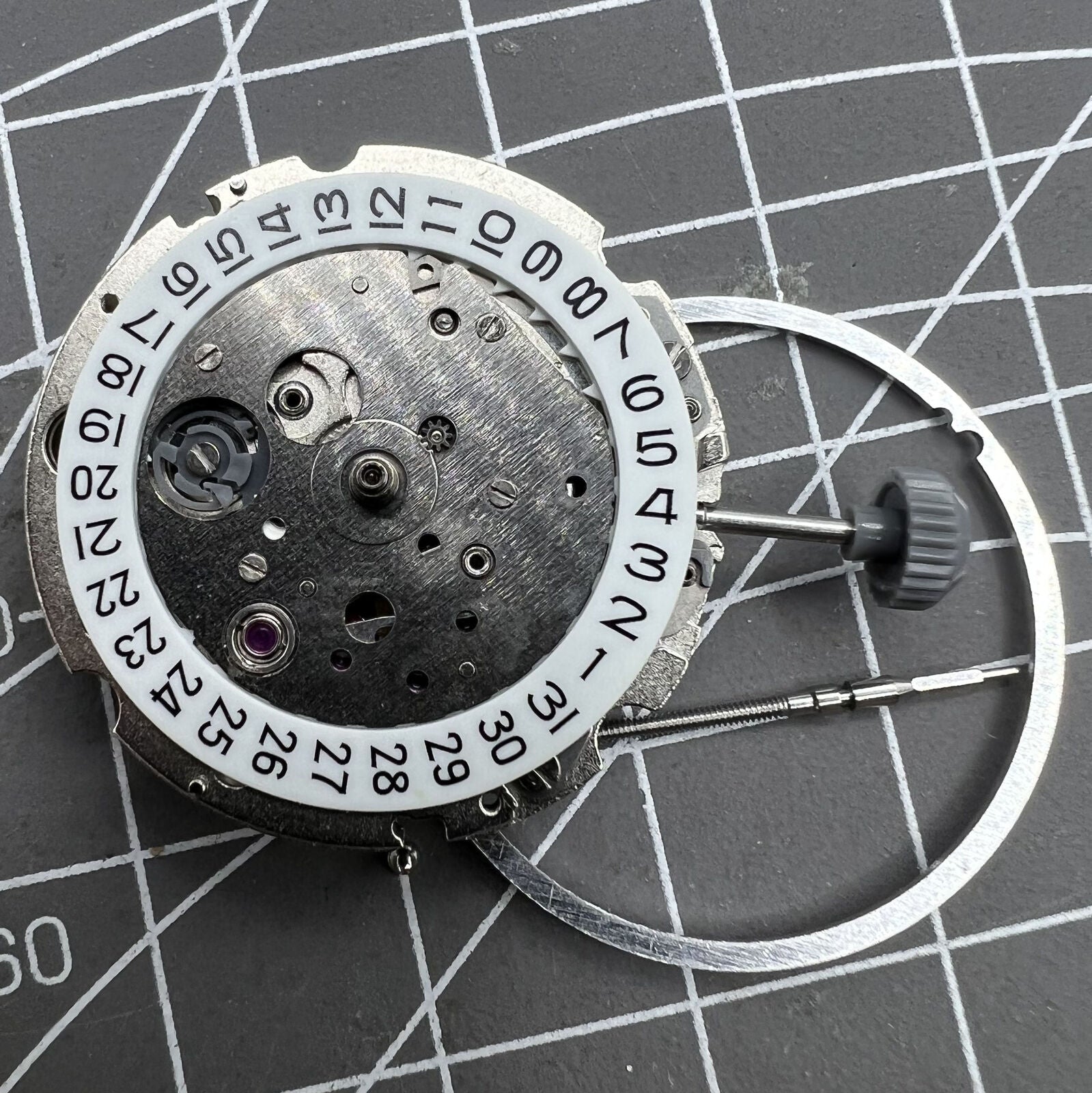 Miyota 821A quartz watch movement by Citizen, reliable Japanese mechanism for precise timekeeping.