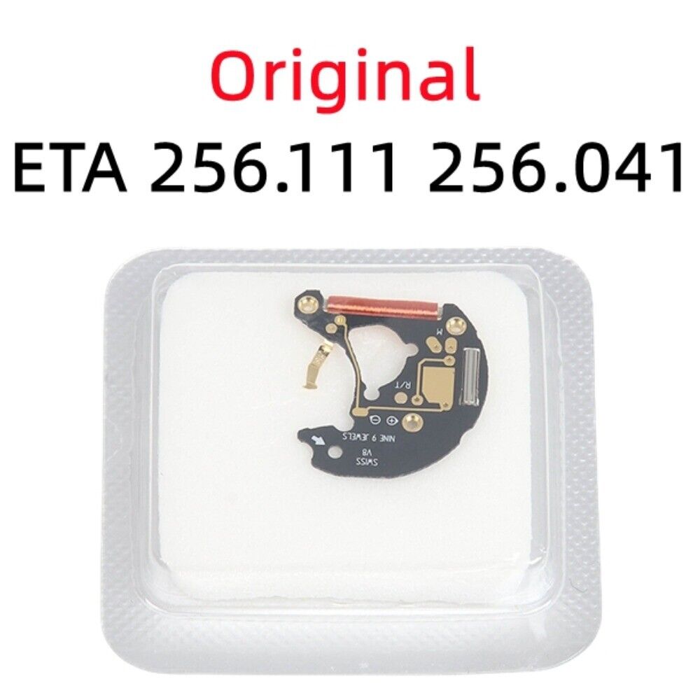 Swiss Made ETA 256.111 quartz circuit board for precise watch movement repair and replacement.