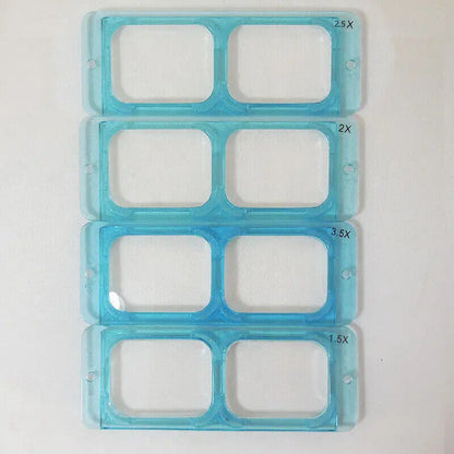 Double lens headband magnifier, 4 adjustable magnifications for detailed hands-free crafting and repairs.