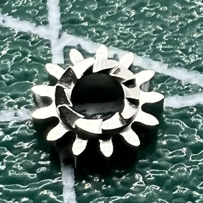 Replacement silver winding pinion for ST3600 ETA6497 watch movement, precise fit accessory enhancing timepiece function.