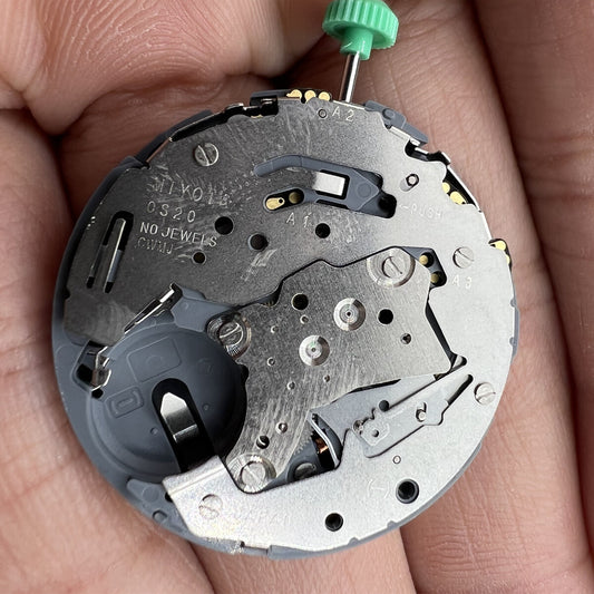 Miyota OS20 quartz watch movement by Japan Made with date display at 3/6 for watchmakers