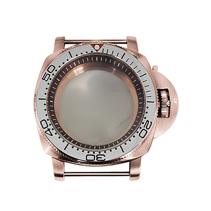 42 mm Mineralspiegel PVD Stahl Roségold Uhrengehäuse für NH35/NH36/4R/7S 