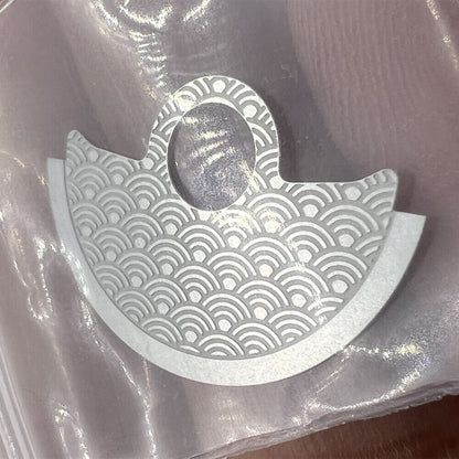 Waved silver metal sheet overlay branded Hammer for Miyota 9015 watch movement rotor design