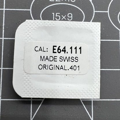 Original Swiss Made ETA E64.111 watch winding stem, durable replacement part for precise movement function.