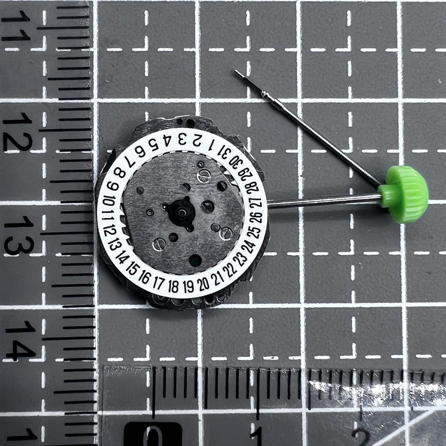 Miyota Japan 4T74 quartz movement with single hand and date at 6 o?clock, ideal for precise watch repairs.