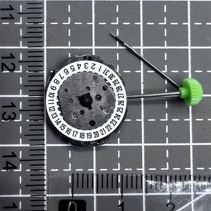 Miyota Japan 4T74 quartz movement with single hand and date at 6 o?clock, ideal for precise watch repairs.