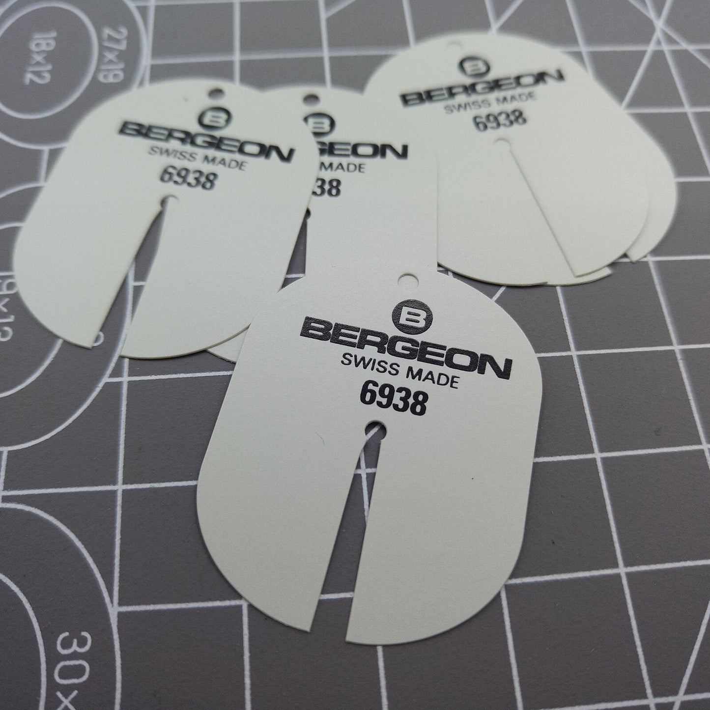 Set of 5 Bergeon 6938 watch dial protectors, durable accessories for precision watch repairs.